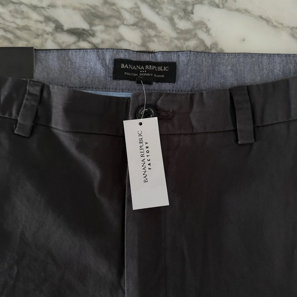 Banana Republic Men's Casual 100% Cotton Black Pants,‎ Size 36
